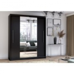 Idzczak Peegliga riidekapp RICO (v&auml;rvid) 204 cm Must Must + Peegel LED profiil 200