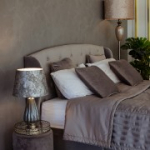 P&otilde;randavalgusti LUXO H170cm, moka p&auml;rl/klaas, lambivari: moka samet, sisek&uuml;lg: tumehall satiin, siid