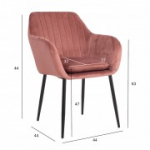 Tool EVELIN 60,5x57,5xH82cm, kangas: samet, v&auml;rvus: roosa