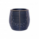 Lillepott WICKER D28x26cm, plastikpunutis, v&auml;rvus: tumehall