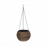 Ripplillepott WICKER D32xH22cm, punutud plastik, v&auml;rvus: beež