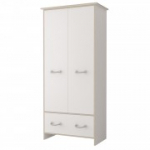 Kaheukseline riidekapp KOSMO 2D 06 valge + sonoma tamm