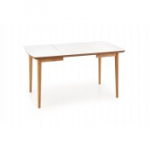 BARRETT lauaplaat - valge matt, jalad - tamme lefkas (90-190x80x75 cm) (1p=1tk)