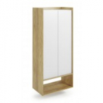 RAAMATIKUR MOBIUS 2D korpus: naturaalne hikkori, fassaadid - alpivalge (2p=1tk)