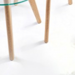 Lauakomplekt HELENA 2tk, D50xH45cm, D40xH40cm, lauaplaat: 8mm l&auml;bipaistev klaas, tammepuidust jalad