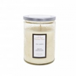 K&uuml;&uuml;nal klaastopsis ROMANTIC TIMES, D8xH11cm, kaanega, beež (aroom - VANILLA BOURBON)