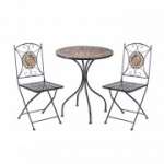 R&otilde;dum&ouml;&ouml;bel MOSAIC laud ja 2 tooli (38665), D60xH70cm, mosaiikplaadid, metallraam