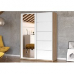 Idzczak riidekapp HIT 150 valged kontsad + peegel Sonoma tamm