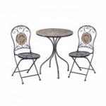 R&otilde;dum&ouml;&ouml;bel MOSAIC laud ja 2 tooli (38666), D60xH70cm, mosaiikplaadid, metallraam
