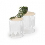 FOLLA komplekt 2 diivanilauda valge/naturaalne (1p=1tk)