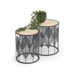 FOLLA 2-st mustast/naturaalsest kohvilauast koosnev komplekt (1p=1tk)