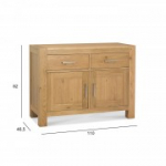 2 sahtli ja 2 uksega kummut 46,5x110xH82cm, puit: tamm, v&auml;rvus: naturaalne, viimistlus: &otilde;litatud