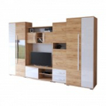 Seinapaneel LAURA kuldne k&auml;sit&ouml;&ouml;tamm + valge l&auml;ikega