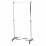 Ratastel riidenagi FRANK koos jalatsialusega, 83x43xH93,5-168cm, v&auml;rvus: h&otilde;be, kroom