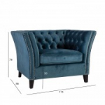 MAYERS tugitool 113x86xH78cm, kattematerjal: samet, v&auml;rvus: meresinine