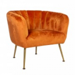 Tugitool TUCKER 78x71xH69cm, kattematerjal: samet, v&auml;rvus: ooker, jalad: kullav&auml;rvi roostevaba teras