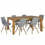 S&ouml;&ouml;gikomplekt CHICAGO 6 tooliga (37022) 180x90xH76cm, puit: tamm, viimistlus: &otilde;litatud, v&auml;rvus: naturaalne