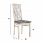 OXFORD tool 44x50,5xH103cm, iste: kangas, v&auml;rvus: hall, puit: tamm, viimistlus: valge &otilde;li