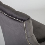 Tool HOLMES VELVET 53x63xH94cm, materjal: samet, v&auml;rvus: tumehall, puidust jalad