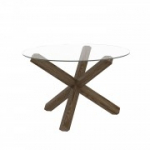 S&ouml;&ouml;gilaud TURIN D120xH75cm, klaasplaat, tumedast tammepuidust jalad