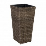 Lillepott WICKER 28x28xH60cm, plastikust punutud, v&auml;rvus: tumepruun
