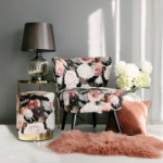 Pouf LA PERLA D35xH42cm, kattematerjal: sametkangas, v&auml;rvus: lilleline