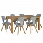 S&ouml;&ouml;gikomplekt CHICAGO 6 tooliga (37036) 180x90xH76cm, puit: tamm, viimistlus: &otilde;litatud, v&auml;rvus: naturaalne