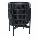WICKER lillepott alusega 38x38xH49cm, must