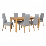 S&ouml;&ouml;gikomplekt CHICAGO NEW 6 tooliga (19968) t&auml;ispuit / MDF naturaalse tamme spooniga, &otilde;litatud