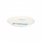 Taldrik SWIMMING FISH D21cm, valge/kuldne