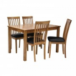 S&ouml;&ouml;gikomplekt MIX & MATCH 4 tooliga, 120+30x80xH74cm, puit: kumm, viimistlus: lakitud, v&auml;rvus: hele tamm