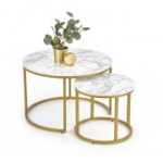 PAOLA komplekt 2 diivanilauda, marmor/kuld (1p=1tk)