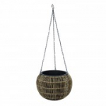 Rippuv istutusmasin WICKER D32xH22cm, helepruun