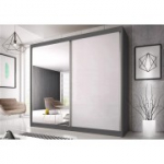 Riidekapp MULTI 35a (183 cm) grafiit + peegelvalge poolmatt