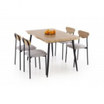 DICKY komplekt, laud + 4 tooli v&auml;rv: naturaalne / must / hall