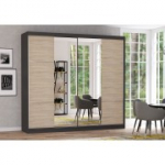 Idzczak riidekapp MULTI 36 (233 cm) grafiit + peegel sonoma tamm