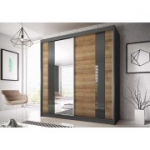 Idzczak riidekapp MULTI 39 (203 cm) sonoma tamm + kuldne riviera tamm + grafiit + peegel