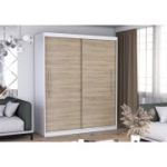 Riidekapp RICO 204 cm Sonoma tamm valge + LED profiil 200