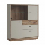 Riidekapp RIVERO 124x40xH143cm, tamm/hall