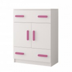 Kummut SMYK 2S2D 03 - valge + roosa