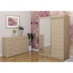 Riidekapp VISTA 05 + Kummut FRIDA 01 sonoma tamm + peegel