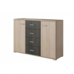 Kummut WENECJA sonoma tamm + norra must m&auml;nd