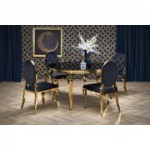 Laud REGINALD_2, v&auml;rvus: lauaplaat - must klaas, jalad - kuldne