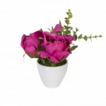 Kunstlill AIAS, roosid K15cm, roosa, valge pott