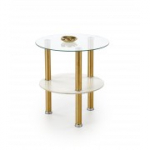 DUCAT S kombilaud, valge marmor / l&auml;bipaistev / kuldne