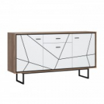 Riidekapp BROLO 167x40xH91cm, must/valge