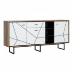 Riidekapp BROLO 198x40xH91cm, must/valge