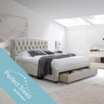 Voodi NATALIA 160x200cm, sahtli ja madratsiga HARMONY DELUX, &scaron;ampanja