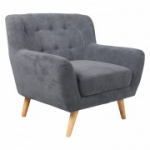 Tugitool RIHANNA 93x84xH87cm, kattematerjal: kangas, v&auml;rvus: hall