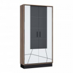 Riidekapp BROLO 107x37xH209cm, must/valge